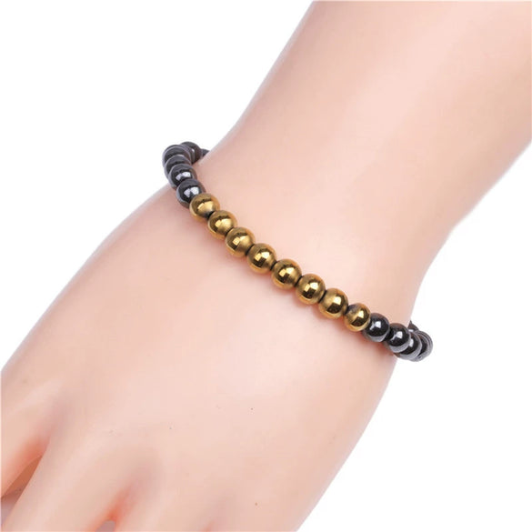 Magnetic Black Gallstone Geometric Style Unisex Electroplated Bracelet