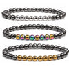 Magnetic Black Gallstone Geometric Style Unisex Electroplated Bracelet