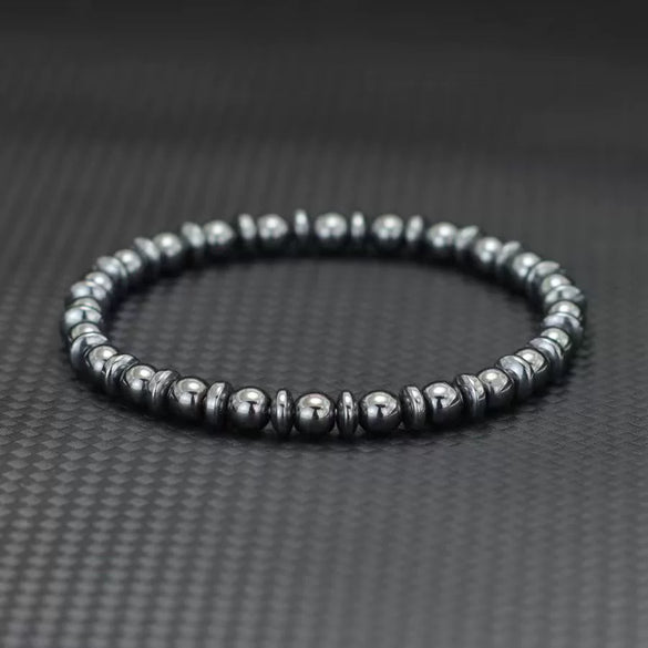 Magnetic Black Gallstone Geometric Style Unisex Electroplated Bracelet