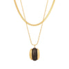 Maillard Style Stainless Steel Double Chain Jewelry With Geometric Pendant And Electroplating Treatment For Women