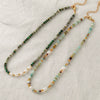 Malachite Freshwater Pearl Stone Handmade Retro Geometric Women's Necklace