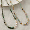 Malachite Freshwater Pearl Stone Handmade Retro Geometric Women's Necklace