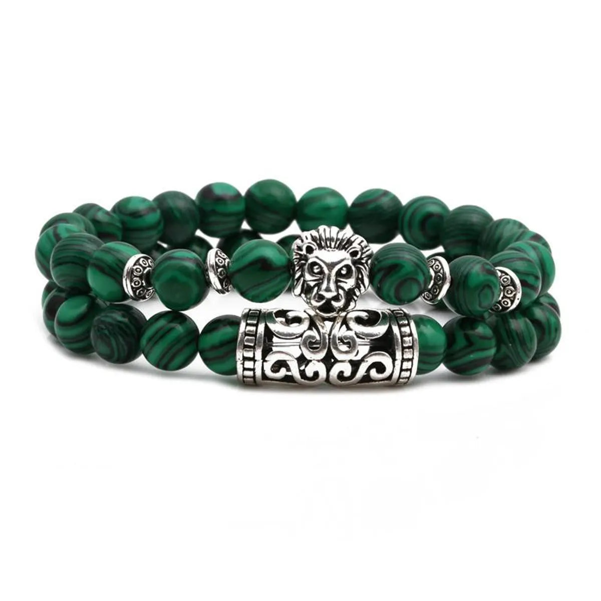 Malachite Owl Buddha Head Elbow Set Bracelet Lion Head Elephant Beaded Bracelet