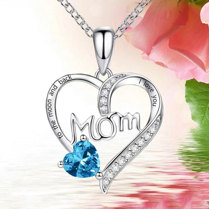 Mama Heart Shape Alloy Plating Artificial Diamond Mother's Day Women's Pendant Necklace