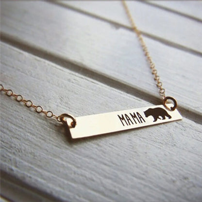 Mama Letter Bear Alloy Plating Mother'S Day Women'S Necklace