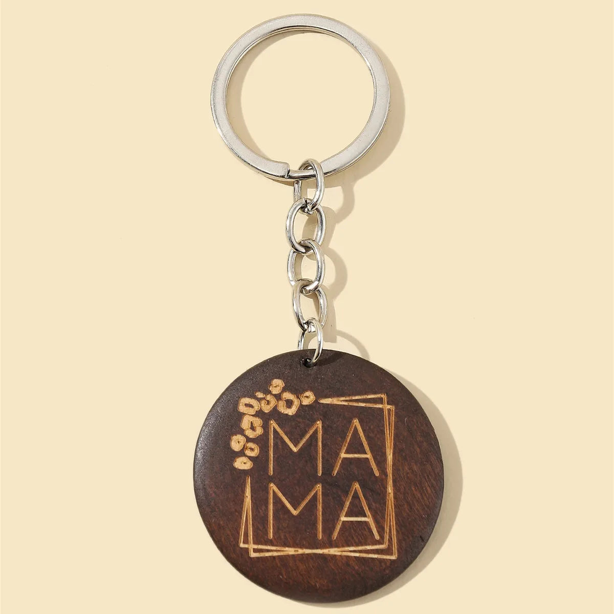 Mama Letter Solid Color Wood Mother'S Day Women'S Bag Pendant Keychain