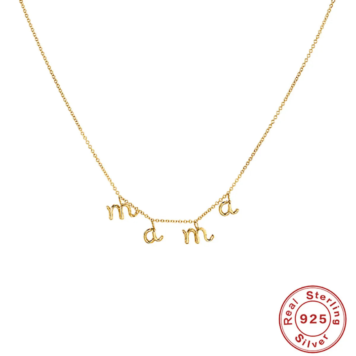 Mama Letter Sterling Silver Plating Necklace