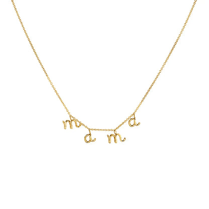 Mama Letter Sterling Silver Plating Necklace