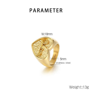 Wholesale Jewelry MAMA Simple Style Letter Heart Shape Titanium Steel 18K Gold Plated Plating Rings