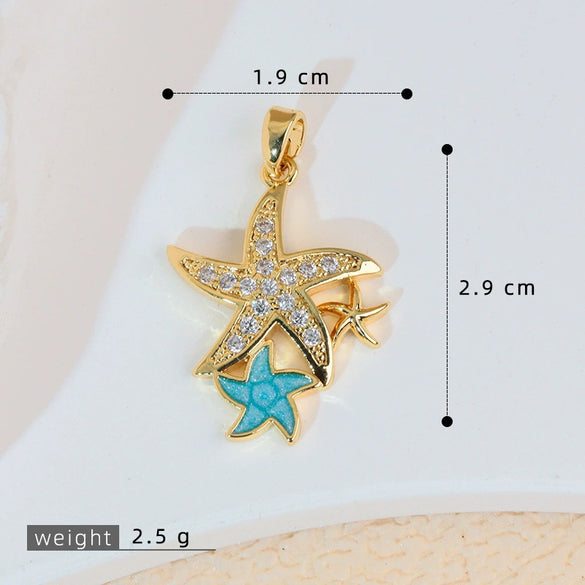 Marine Animal Zodiac Copper Jewelry Accessories Pendant Electroplated
