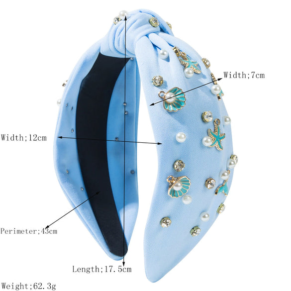 Marine Elements Mermaid Women's Alloy Shell Diamond Headband Hair Accessories
