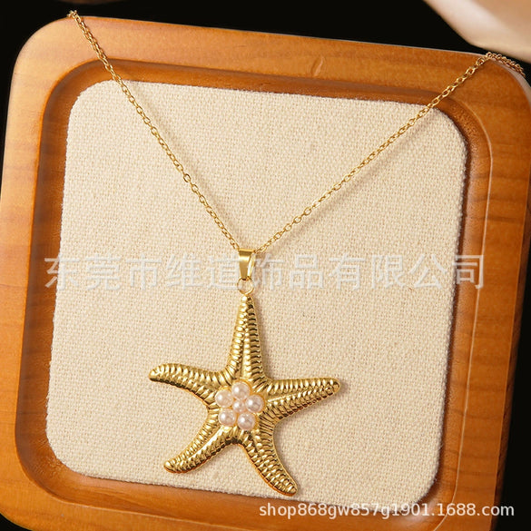 Marine Elements Starfish Conch Bow Jewelry Set