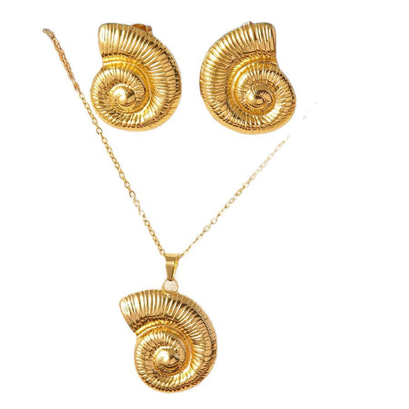 Marine Elements Starfish Conch Bow Jewelry Set