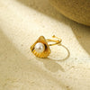 Marine Pearl Stainless Steel Ring Fashionable Luxurious Electroplated Women's