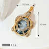 Marine Series Animal Turtle Pendant Necklace Copper Microinlaid Electroplating