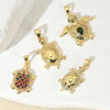 Marine Series Animal Turtle Pendant Necklace Copper Microinlaid Electroplating