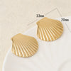 Marine Series Shell Fanshaped Earrings Stainless Steel 18K Gold Polish Women's