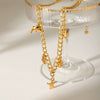 Marine Series Stainless Steel And Titanium Steel Necklace With Starfish And Shell Pendant Electroplated Animal Patterned