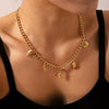 Marine Series Stainless Steel And Titanium Steel Necklace With Starfish And Shell Pendant Electroplated Animal Patterned