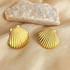 Marine Series Stainless Steel Geometric Heart Style Electroplated Earrings For Couple