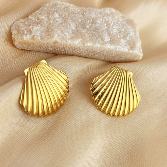 Marine Series Stainless Steel Geometric Heart Style Electroplated Earrings For Couple