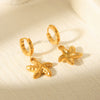 Marine Series Stainless Steel Geometric Starfish Earrings For Women 18K Goldplated