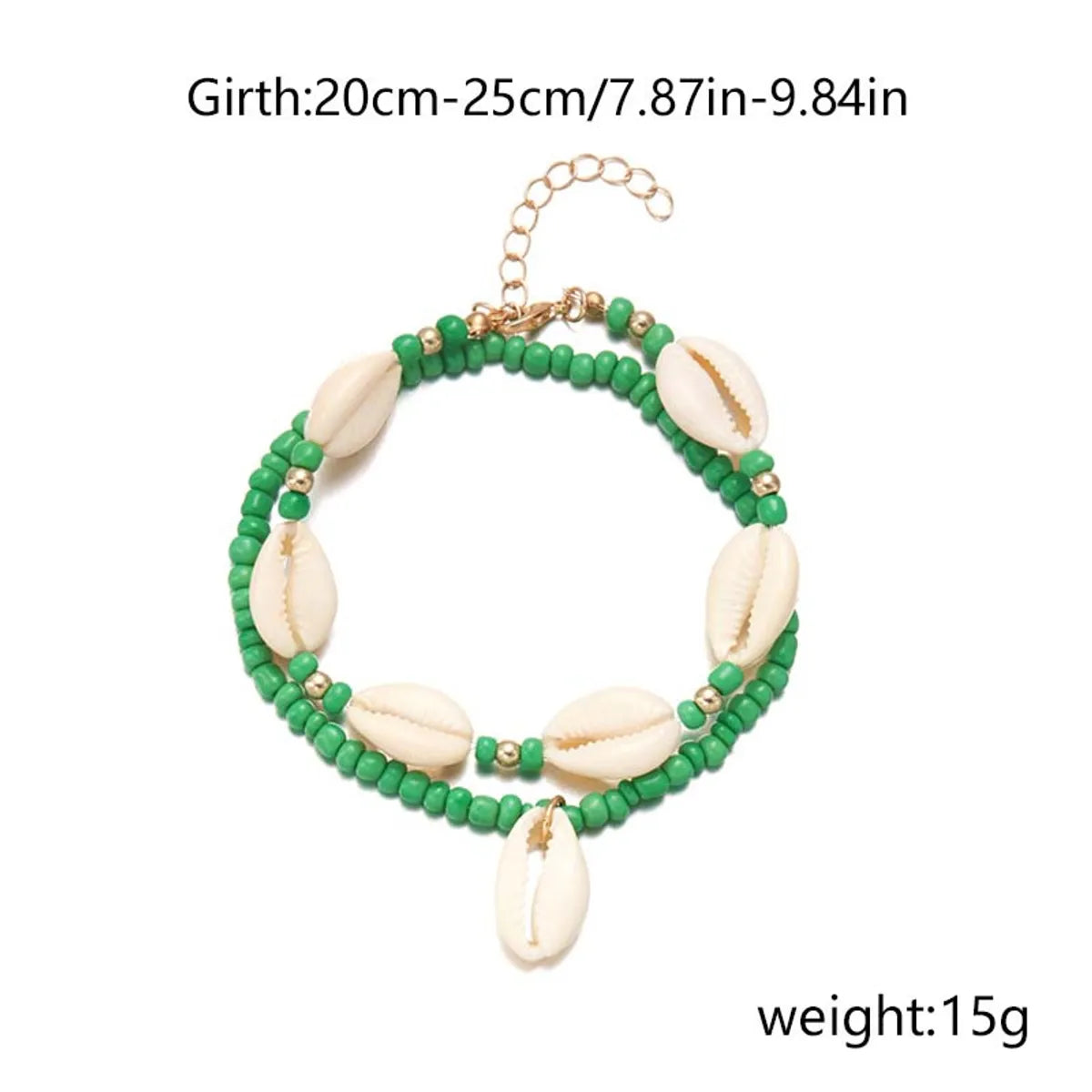 Marine Style Beach Pastoral Shell Plastic Shell Beaded Women'S Anklet