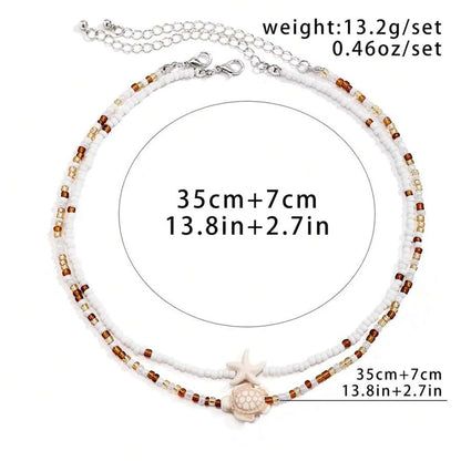 Marine Style Beach Starfish Seed Bead Women's Necklace