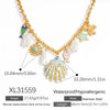 Marine Style Beach Sun Starfish Shell 304 Stainless Steel Cable Chain Pendant Necklaces Wholesale