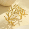 Marine Style Coral Starfish Shell Exaggerated Titanium Steel Bracelet Stainless Steel Plated 18K Gold Jewelry
