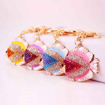 Marine Style Fish Alloy Inlaid Zircon Women'S Bag Pendant Keychain