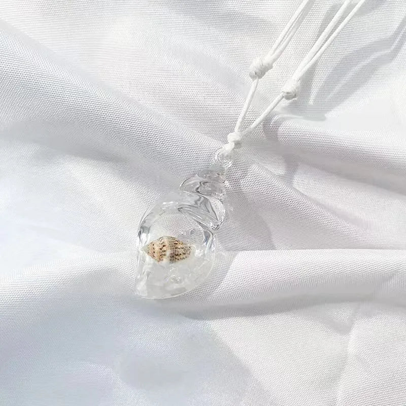 Marine Style Simple Style Conch Artificial Crystal Wholesale Pendant Necklace