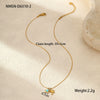 Marine Style Stainless Steel Geometric Design Electroplated Necklace For Women