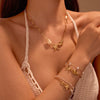 Marine Style Stainless Steel Geometric Design Electroplated Necklace For Women