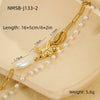 Marine Style Stainless Steel Geometric Design Electroplated Necklace For Women