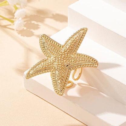 Marine Style Star Metal Women'S Open Rings