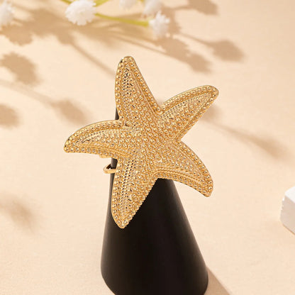 Marine Style Star Metal Women'S Open Rings