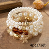 Marine Style Starfish Artificial Pearl Glass Glass Stoving Varnish Unisex Bracelets