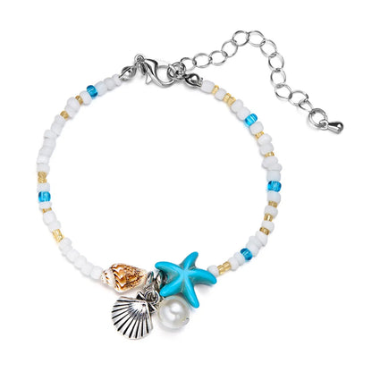 Marine Style Starfish Pearl Shell Seed Bead Shell Wholesale Bracelets