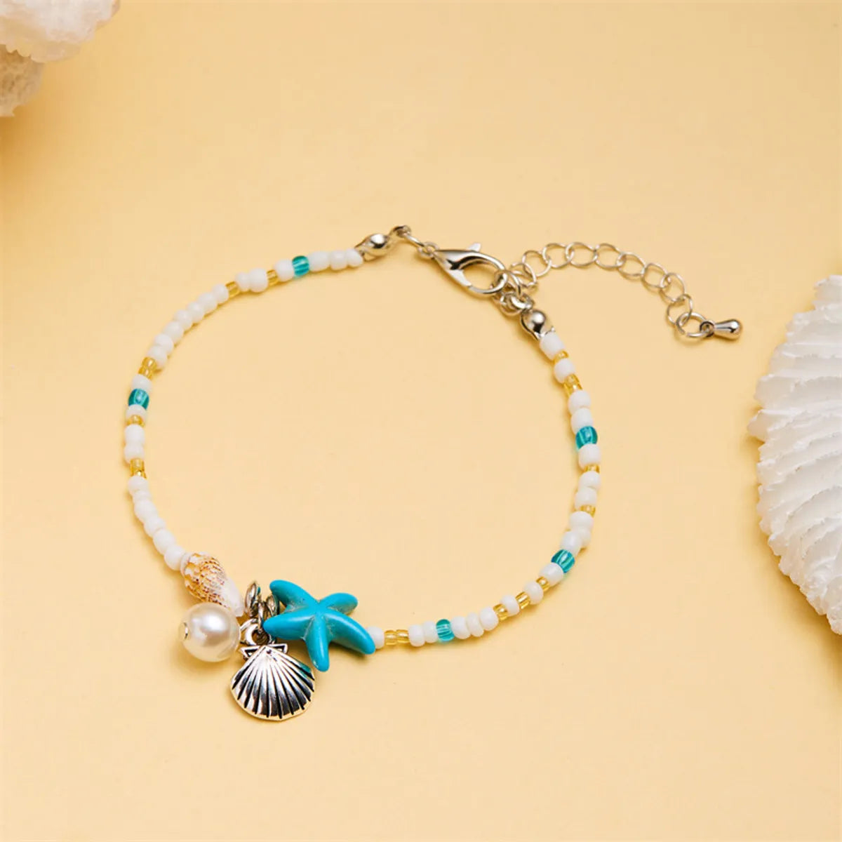 Marine Style Starfish Pearl Shell Seed Bead Shell Wholesale Bracelets