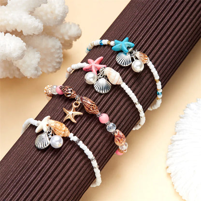 Marine Style Starfish Pearl Shell Seed Bead Shell Wholesale Bracelets