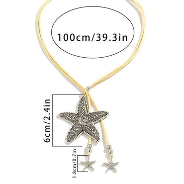 Marine Style Starfish Zinc Alloy Gold Plated Women'S Pendant Necklace