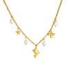 Marine Wind Jewelry Necklace Stainless Steel With Dolphin Starfish Pearl Accessories Electroplating