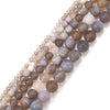 Matte Gray Line Agate Loose Beads For Jewelry Accessories Grinding And Polishing