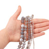 Matte Gray Line Agate Loose Beads For Jewelry Accessories Grinding And Polishing