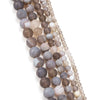 Matte Gray Line Agate Loose Beads For Jewelry Accessories Grinding And Polishing