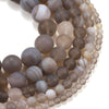 Matte Gray Line Agate Loose Beads For Jewelry Accessories Grinding And Polishing