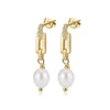 May New Freshwater Pearl S925 Sterling Silver Elegant Long Ear Line Earrings With 5A Eight Heart Eight Arrows Zircon Electroplated