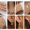 May New Freshwater Pearl S925 Sterling Silver Elegant Long Ear Line Earrings With 5A Eight Heart Eight Arrows Zircon Electroplated