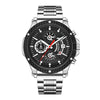 Mechanical Sports Men's Watch With Alloy Case Round Dial And Stainless Steel Strap